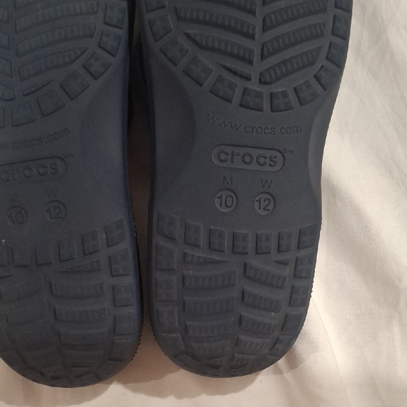 CROCS Unisex  Dark Blue Flip Flops Size M-10 W-12 - Picture 9 of 10